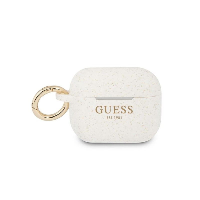 Guess GUAPSGGEH AirPods Pro cover biały/white Silicone Glitter