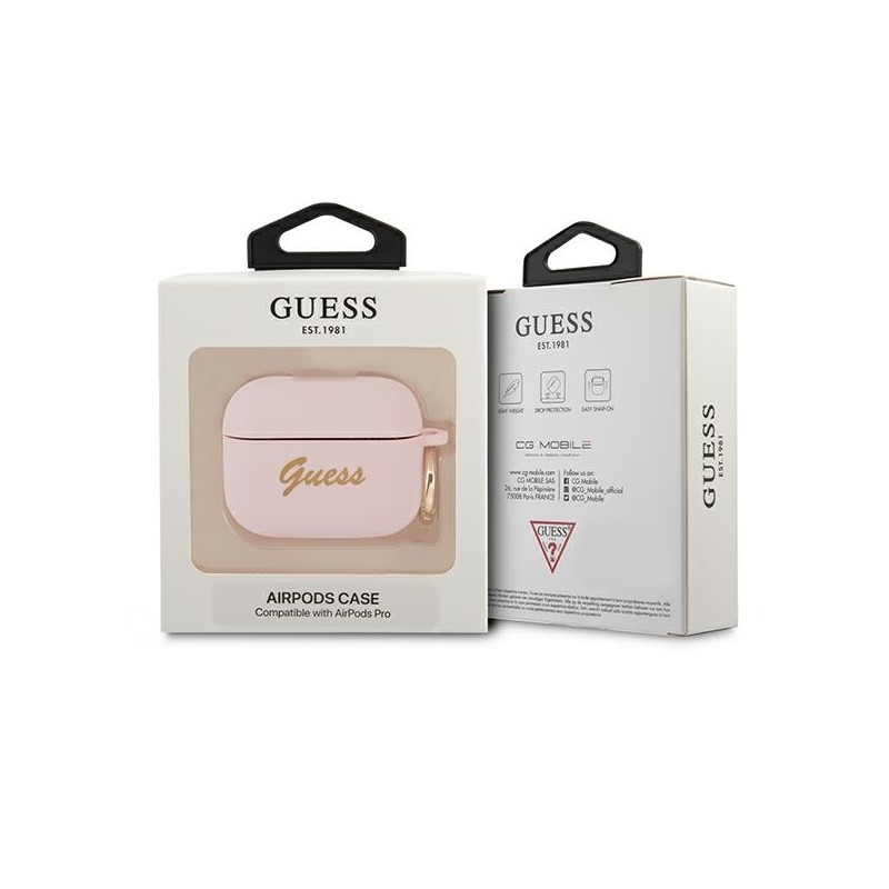 Bezvadu austiņu apvalks Apple Silicone case Pink