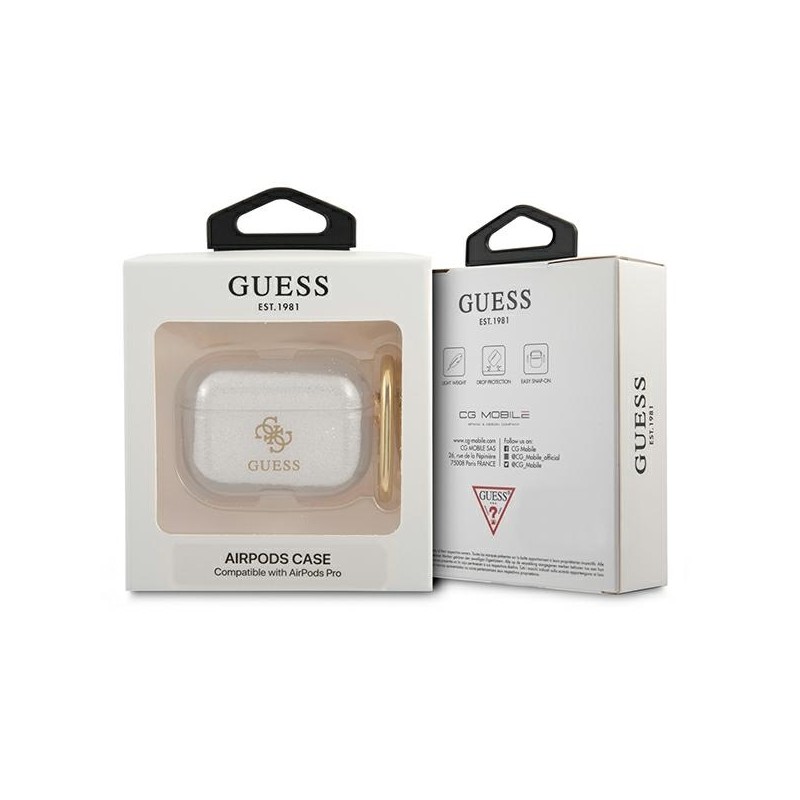 Bezvadu austiņu apvalks Apple Glitter Collection GUAPUCG4GT Transparent, With Design