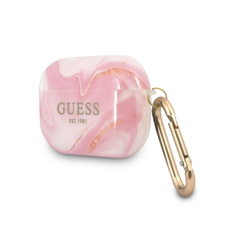 Guess GUAPUNMP AirPods Pro cover różowy/pink Marble Collection