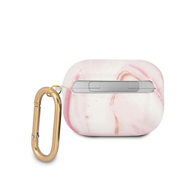 Bezvadu austiņu apvalks Apple Shiny Marble Rozā