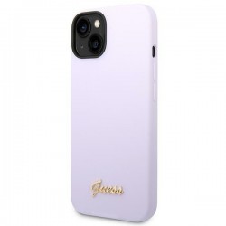 Guess GUHCP14SSLSMU iPhone 14 / 15 / 13 6.1" fioletowy/purple hard case Silicone Vintage Gold Logo