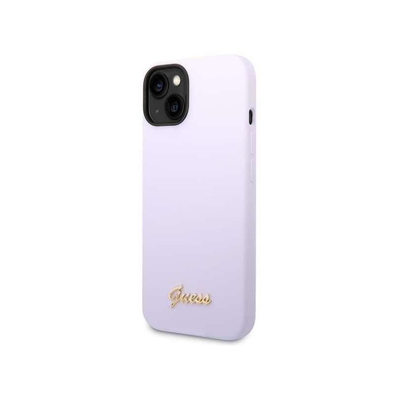 Guess GUHCP14SSLSMU iPhone 14 / 15 / 13 6.1" fioletowy/purple hard case Silicone Vintage Gold Logo
