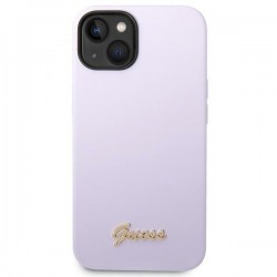 Guess GUHCP14SSLSMU iPhone 14 / 15 / 13 6.1" fioletowy/purple hard case Silicone Vintage Gold Logo
