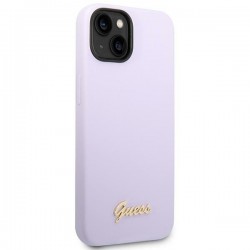 Guess GUHCP14SSLSMU iPhone 14 / 15 / 13 6.1" fioletowy/purple hard case Silicone Vintage Gold Logo