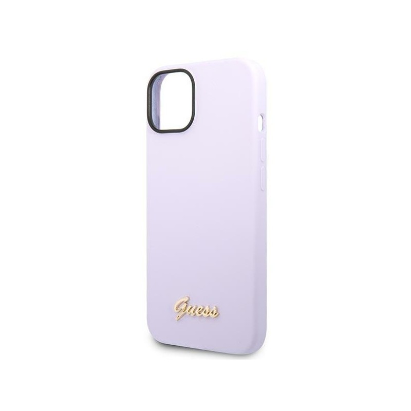 Guess GUHCP14SSLSMU iPhone 14 / 15 / 13 6.1" fioletowy/purple hard case Silicone Vintage Gold Logo