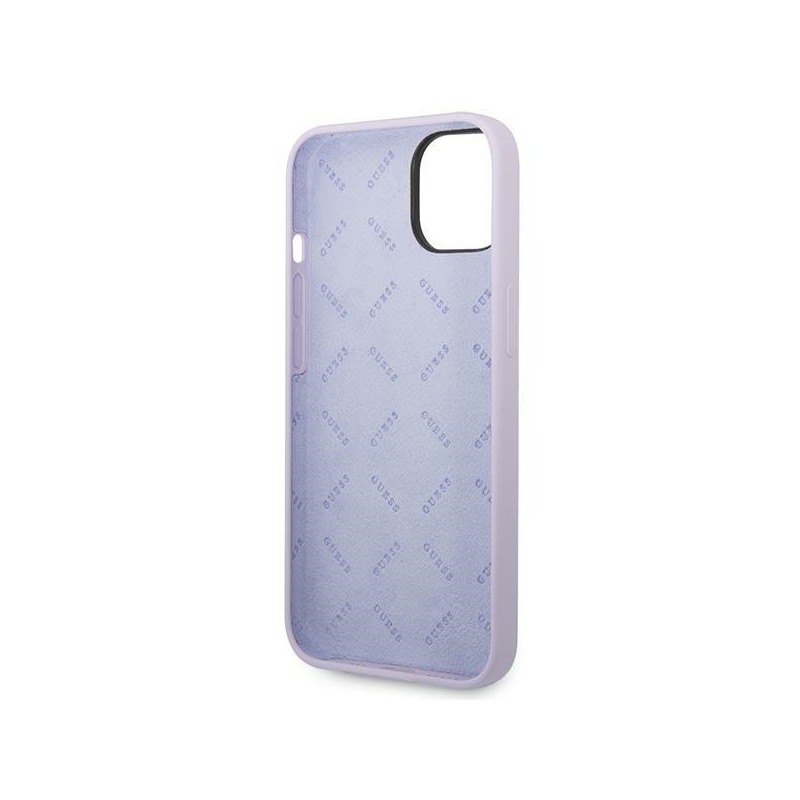 Guess GUHCP14SSLSMU iPhone 14 / 15 / 13 6.1" fioletowy/purple hard case Silicone Vintage Gold Logo