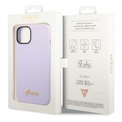 Guess GUHCP14SSLSMU iPhone 14 / 15 / 13 6.1" fioletowy/purple hard case Silicone Vintage Gold Logo