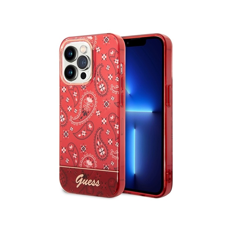 Guess GUHCP14XHGBNHR iPhone 14 Pro Max 6,7" czerwony/red hardcase Bandana Paisley