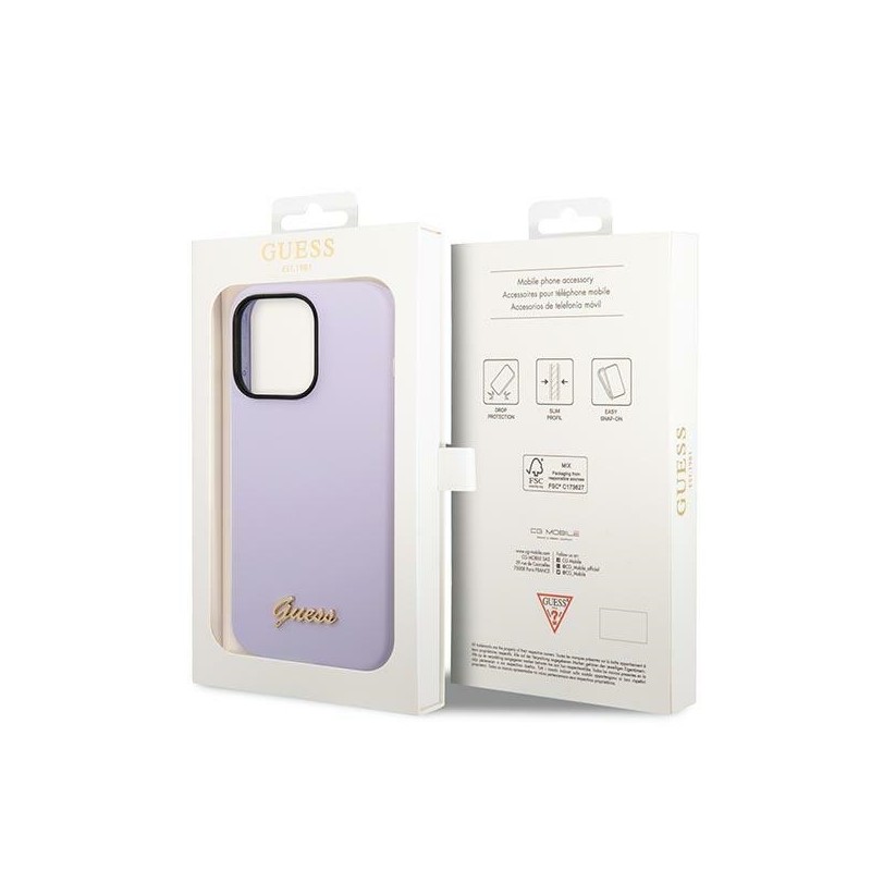 Viedtālruņa aizmugurējais vāciņš Apple iPhone 14 Pro Max 4G Metal Logo Violeta