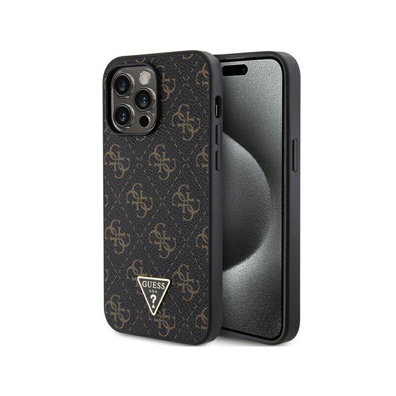 Guess GUHCP15LPG4GPK iPhone 15 Pro 6.1" czarny/black hardcase 4G Triangle Metal Logo