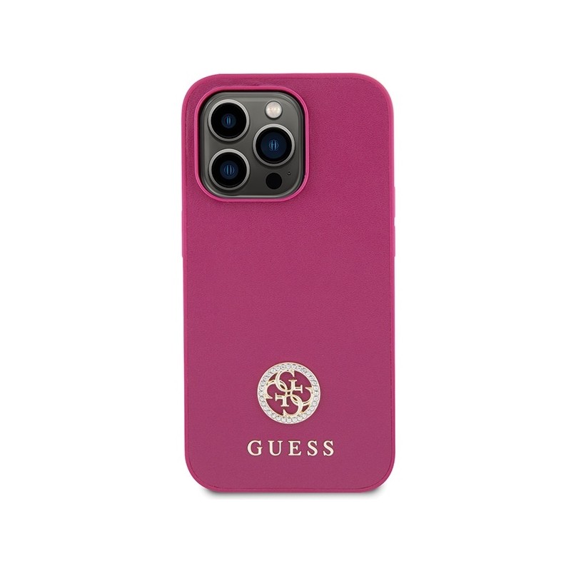 Guess GUHCP15LPS4DGPP iPhone 15 Pro 6.1" różowy/pink hardcase Strass Metal Logo