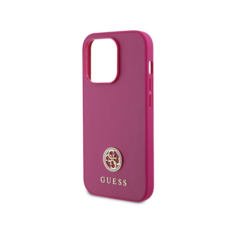 Guess GUHCP15LPS4DGPP iPhone 15 Pro 6.1" różowy/pink hardcase Strass Metal Logo