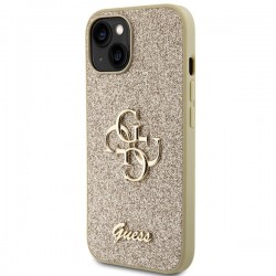 Viedtālruņa aizmugurējais vāciņš Apple Iphone 15 Glitter Collection Gold