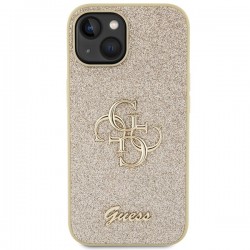 Viedtālruņa aizmugurējais vāciņš Apple Iphone 15 Glitter Collection Gold