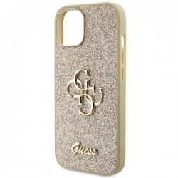 Viedtālruņa aizmugurējais vāciņš Apple Iphone 15 Glitter Collection Gold
