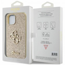 Viedtālruņa aizmugurējais vāciņš Apple Iphone 15 Glitter Collection Gold