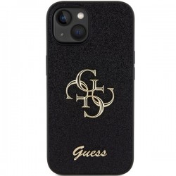 Guess GUHCP15SHG4SGK iPhone 15 / 14 / 13 6.1" czarny/black hardcase Glitter Script Big 4G