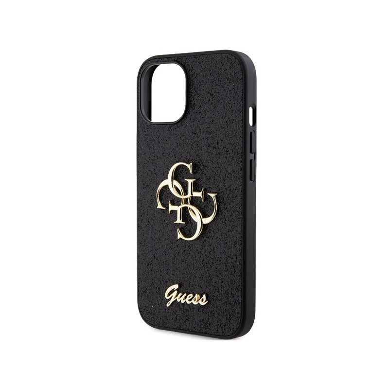 Guess GUHCP15SHG4SGK iPhone 15 / 14 / 13 6.1" czarny/black hardcase Glitter Script Big 4G