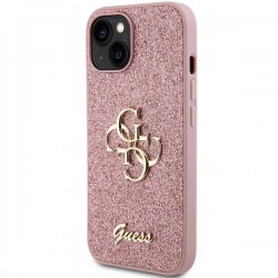 Guess GUHCP15SHG4SGP iPhone 15 / 14 / 13 6.1" różowy/pink hardcase Glitter Script Big 4G