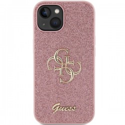 Guess GUHCP15SHG4SGP iPhone 15 / 14 / 13 6.1" różowy/pink hardcase Glitter Script Big 4G
