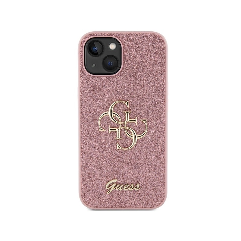 Guess GUHCP15SHG4SGP iPhone 15 / 14 / 13 6.1" różowy/pink hardcase Glitter Script Big 4G