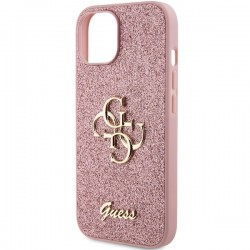 Guess GUHCP15SHG4SGP iPhone 15 / 14 / 13 6.1" różowy/pink hardcase Glitter Script Big 4G