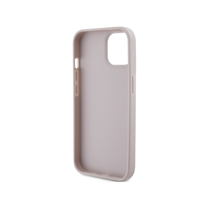 Guess GUHCP15SP4TDPP iPhone 15 / 14 / 13 6.1" różowy/pink hardcase Leather 4G Triangle Strass
