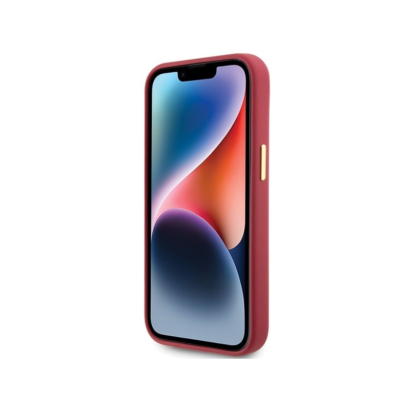 Nutitelefoni tagakaas Õun Iphone 15 Skriptimetalli logo Punane