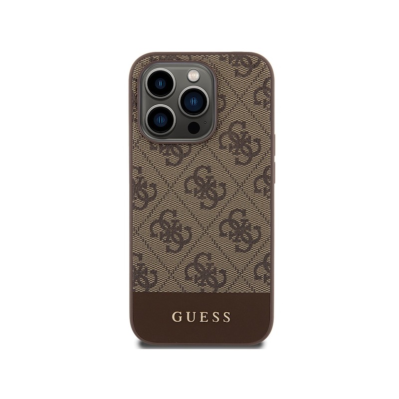 Guess GUHCP15XG4GLBR iPhone 15 Pro Max 6.7" brązowy/brown hardcase 4G Stripe Collection