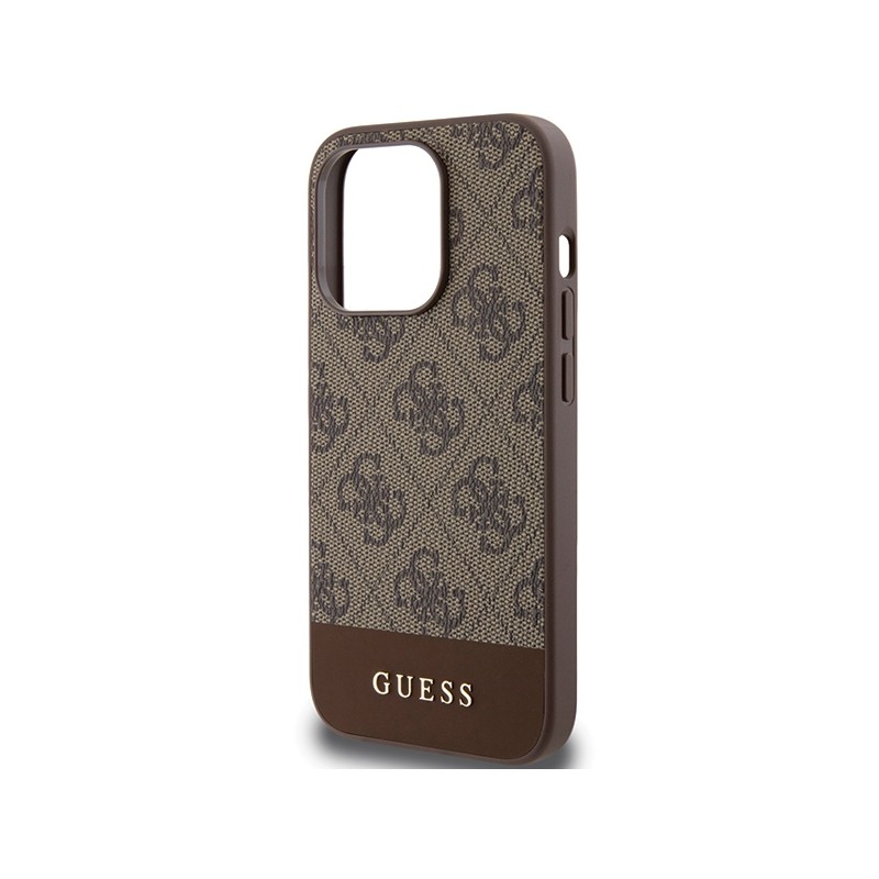Guess GUHCP15XG4GLBR iPhone 15 Pro Max 6.7" brązowy/brown hardcase 4G Stripe Collection