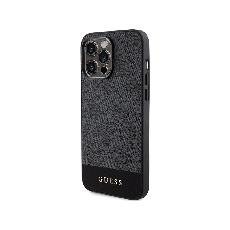 Guess GUHCP15XG4GLGR iPhone 15 Pro Max 6.7" szary/grey hardcase 4G Stripe Collection