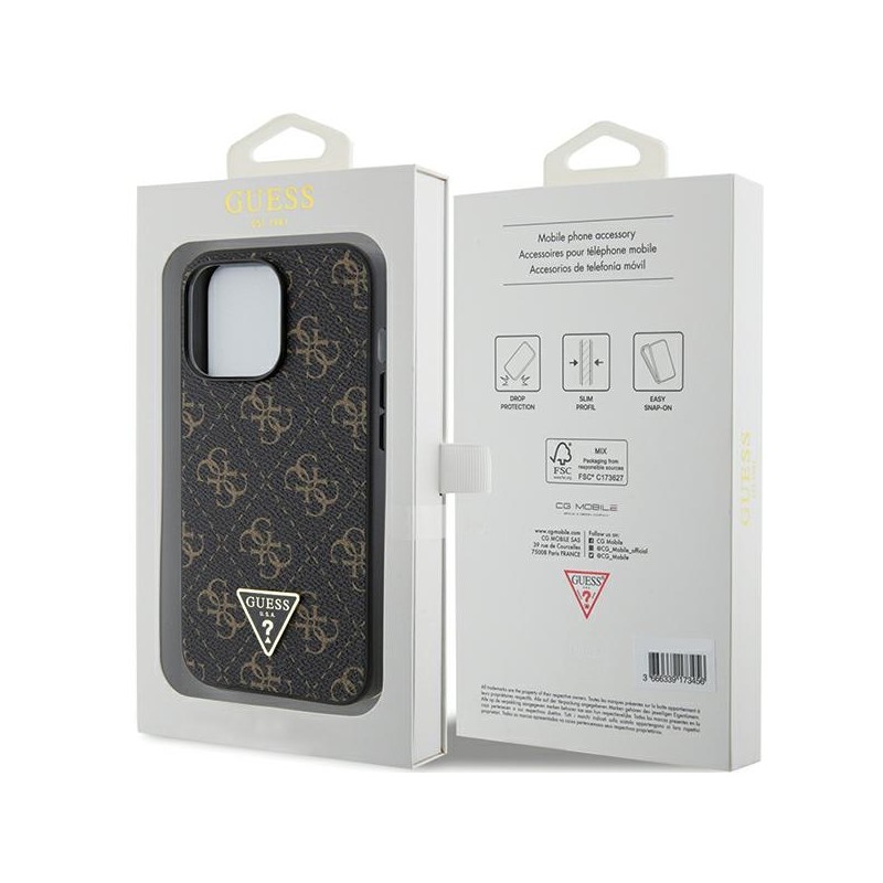Guess GUHCP15XPG4GPK iPhone 15 Pro Max 6.7" czarny/black hardcase 4G Triangle Metal Logo