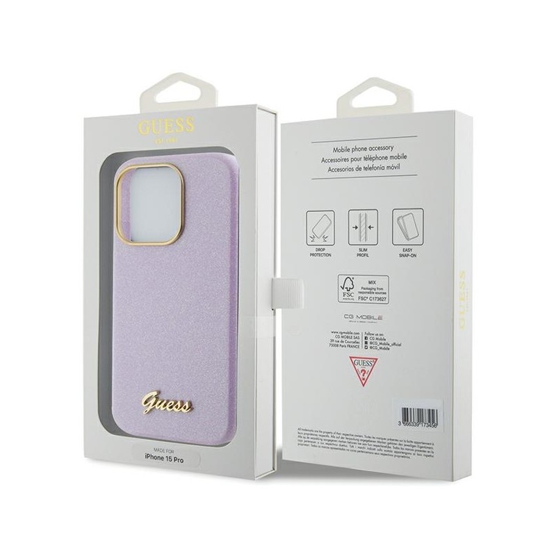 Viedtālruņa aizmugurējais vāciņš Apple iPhone 15 Pro Max Glossy Script Violeta