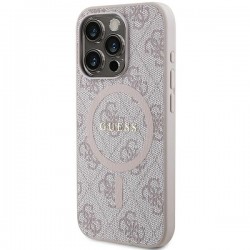 Guess GUHMP13XG4GFRP iPhone 13 Pro Max 6.7" różowy/pink hardcase 4G Collection Leather Metal Logo MagSafe