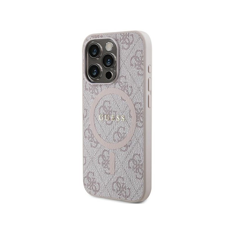 Guess GUHMP13XG4GFRP iPhone 13 Pro Max 6.7" różowy/pink hardcase 4G Collection Leather Metal Logo MagSafe