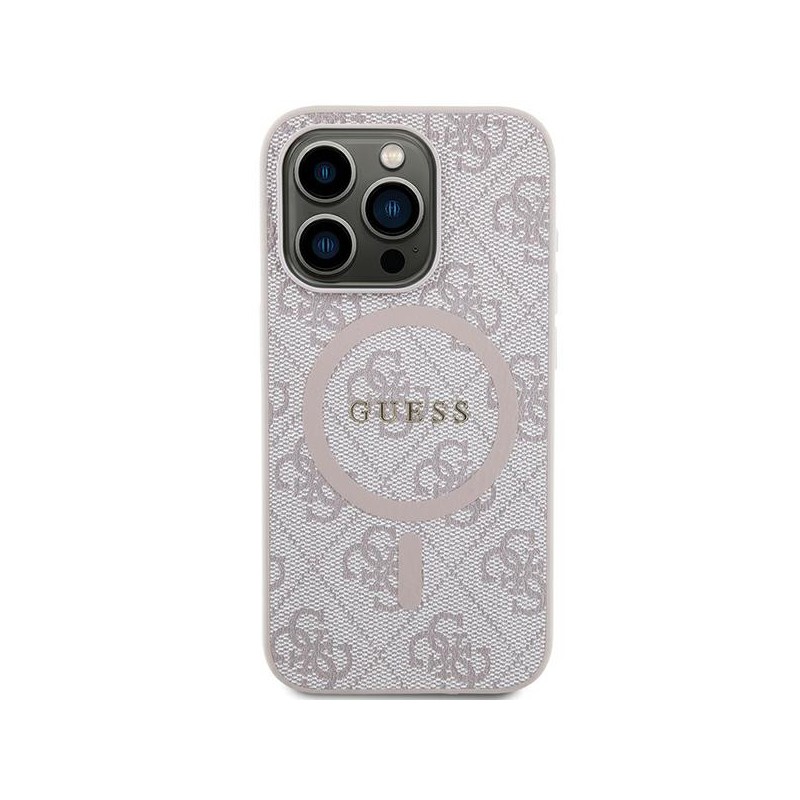 Guess GUHMP13XG4GFRP iPhone 13 Pro Max 6.7" różowy/pink hardcase 4G Collection Leather Metal Logo MagSafe