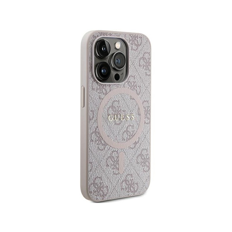 Guess GUHMP13XG4GFRP iPhone 13 Pro Max 6.7" różowy/pink hardcase 4G Collection Leather Metal Logo MagSafe