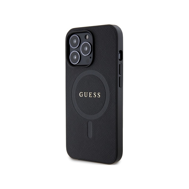 Viedtālruņa aizmugurējais vāciņš Apple iPhone 13 Pro Max Saffiano MagSafe Melna