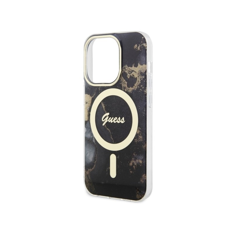 Guess GUHMP14LHTMRSK iPhone 14 Pro 6.1" czarny/black hardcase Golden Marble MagSafe