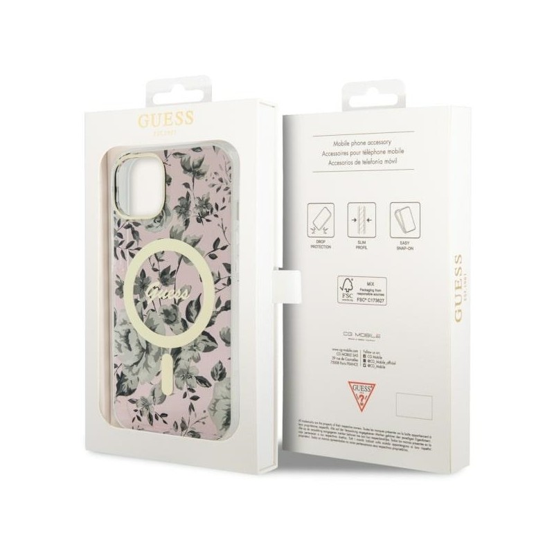 Viedtālruņa aizmugurējais vāciņš Apple iPhone 14 GUHMP14SHCFWSP Pink, With Design