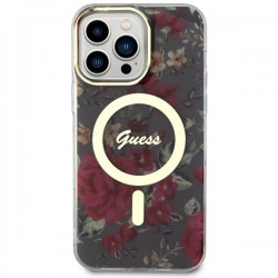 Guess GUHMP14XHCFWSA iPhone 14 Pro Max 6.7" zielony/khaki hardcase Flower MagSafe