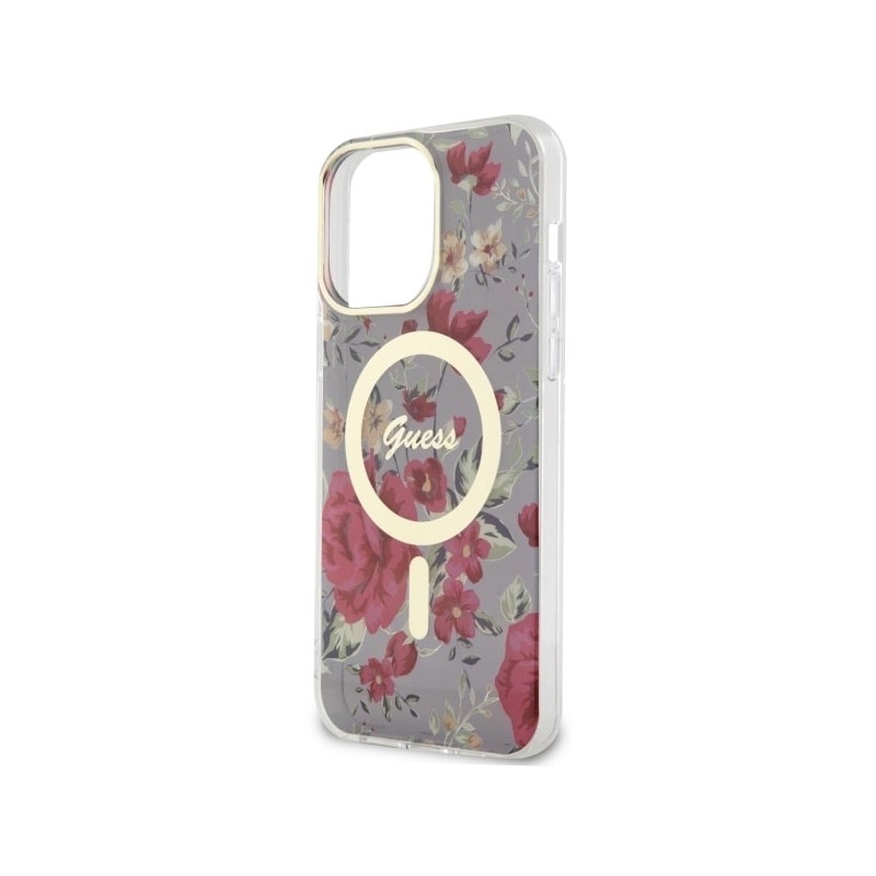 Guess GUHMP14XHCFWSA iPhone 14 Pro Max 6.7" zielony/khaki hardcase Flower MagSafe