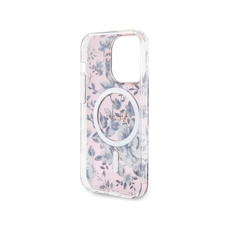 Guess GUHMP14XHCFWSP iPhone 14 Pro Max 6.7" różowy/pink hardcase Flower MagSafe