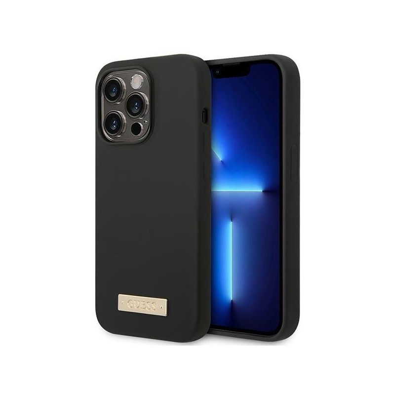 Viedtālruņa aizmugurējais vāciņš Apple iPhone 14 Pro Max Metal Logo Mag Black