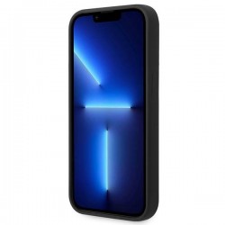 Viedtālruņa aizmugurējais vāciņš Apple iPhone 14 Pro Max Metal Logo Mag Melna