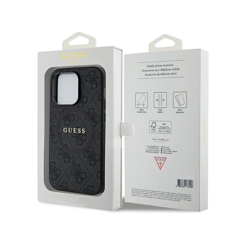 Viedtālruņa aizmugurējais vāciņš Apple iPhone 15 Pro Metal Logo Mag Melna