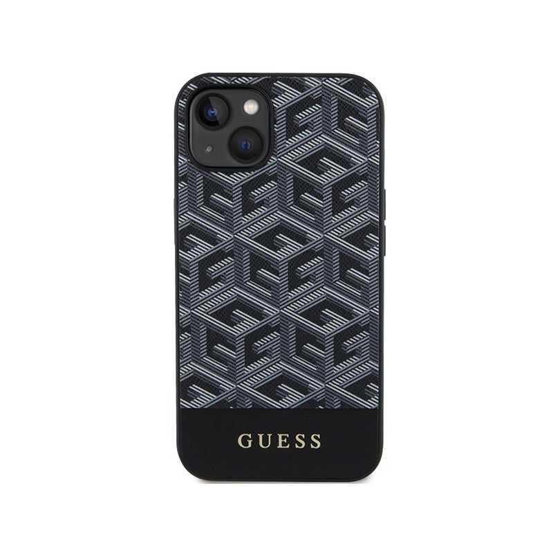Viedtālruņa aizmugurējais vāciņš Apple Iphone 15 Gcube stripes Mag Melna