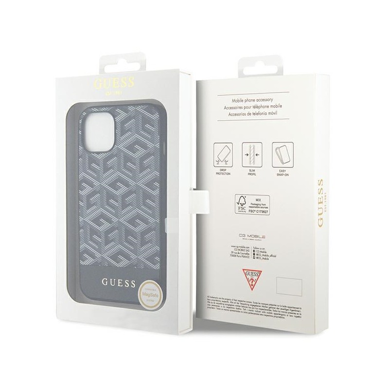 Viedtālruņa aizmugurējais vāciņš Apple Iphone 15 Gcube stripes Mag Melna