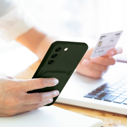 Viedtālruņa aizmugurējais vāciņš Samsung Galaxy S24 CARD Case Zaļa